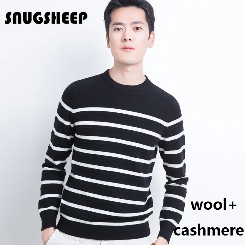 

cashmere classic striped sweater men clothing 2022 korean fashion knitwear man causal streetwear sweaters pullovers jumpers knit