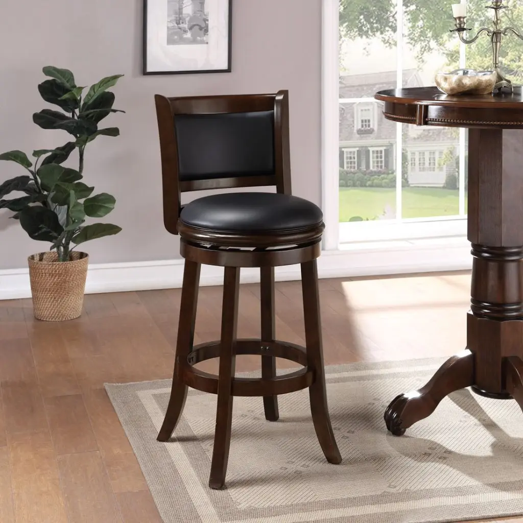 29in Swivel Wood Bar Stool