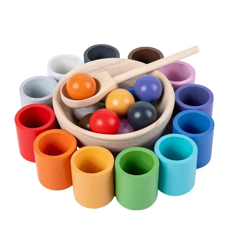 

Color Sorting Balls Wooden Color Sensory Toys For Toddler Preschool Learning Activities Preschool Montessori Toys With Sorting