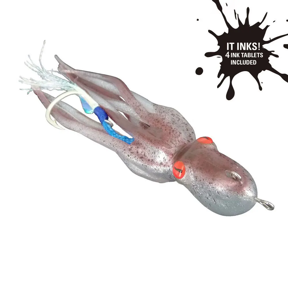 

AS 1PC 60g Calamar UV Squid Lure Octopus Ink Jet Trolling Bait Squid Skirt Angler Drag Fishing Marlin Tuna Boat Pesca Leurre