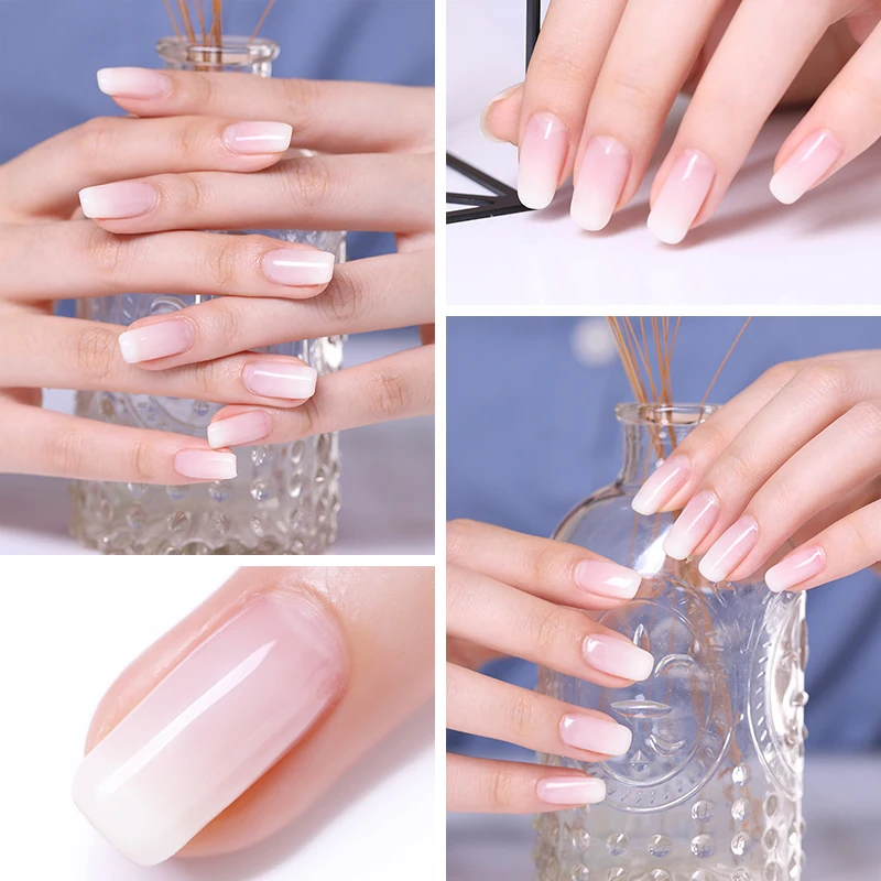 Гель-лак для ногтей BORN PRETTY Milky Jelly 7 мл Розовый без липкого слоя Топ-покрытие Белое Снятие смачиванием УФ-лак для искусства.