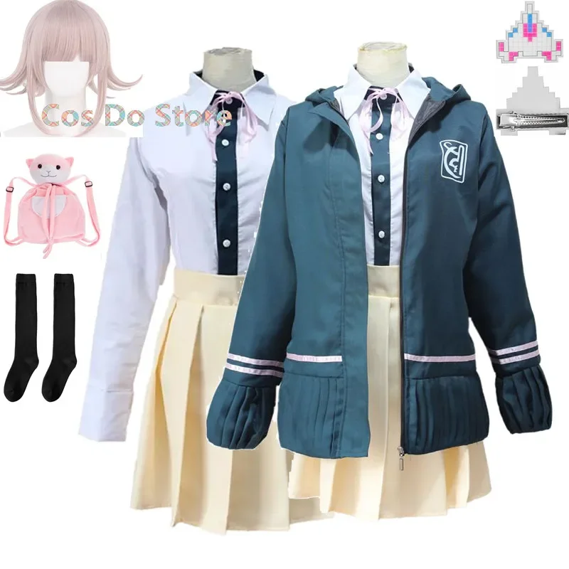 

Disfraz de Anime Danganronpa Nanami ChiaKi, chaqueta de manga larga, Falda corta, falda Loli, uniforme para estudiantes de secun