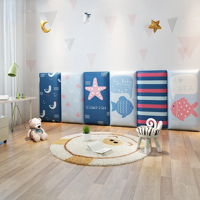 

Children's Anti-collision Upholstered Wall Bedside Board Background Wall Sticker Self-adhesive Home Decoration Stickers Posters