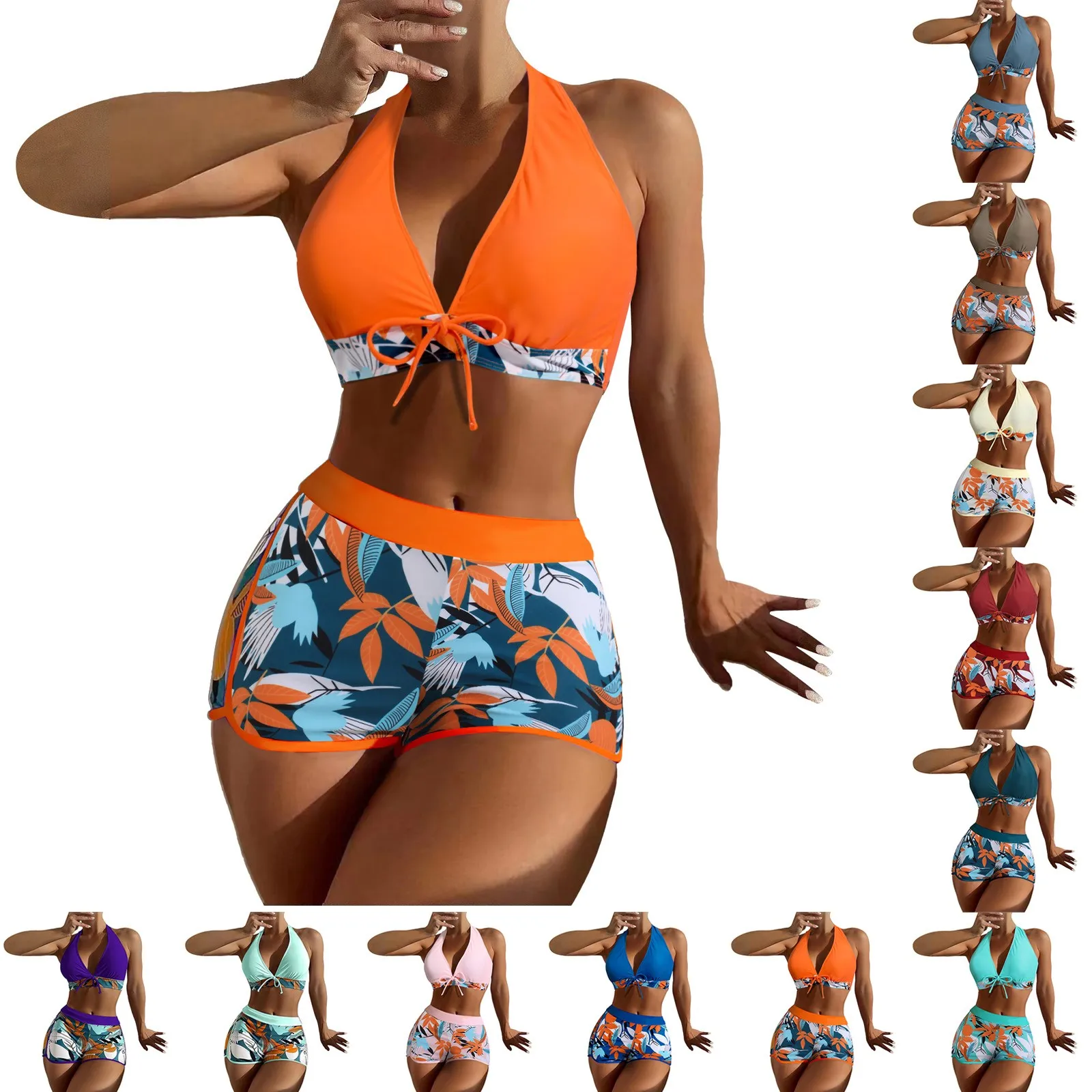 

Женские комплекты бикини с завышенной талией, привлекательный купальник с высоким вырезом, купальный костюм из двух предметов, Раздельный ...