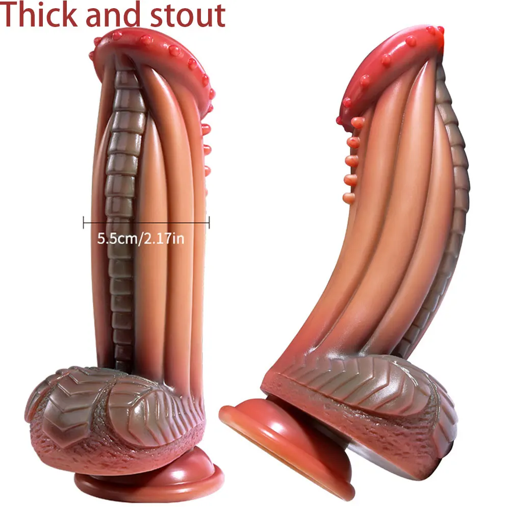 

Alien Thorn Phallus Liquid Silicone Dildo Female Masturbation Device Adult Sex Toys Vagina Anal Massage Sex Toys Dildo for Woman