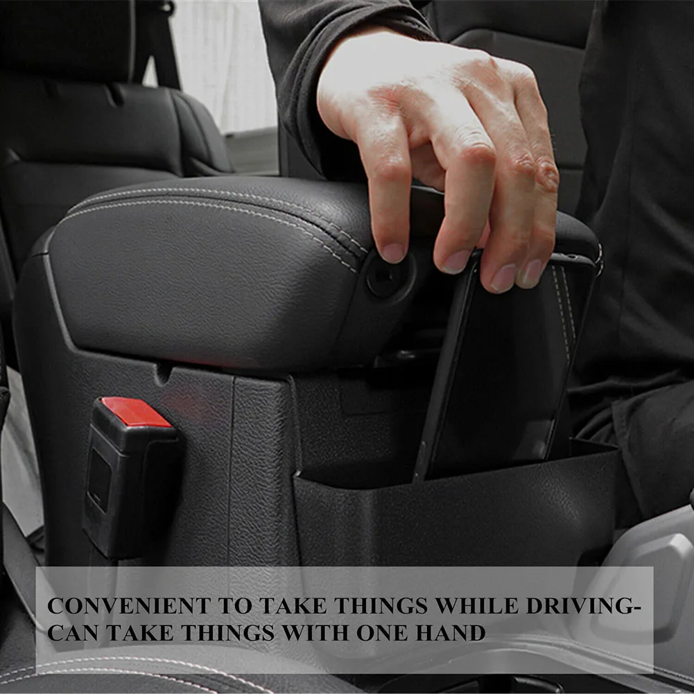 

Front Center Console Armrest Storage Box For Jeep Wrangler JL JLU 2018-2021 For Things Like Cards, Paper, Post Its, Backup SD