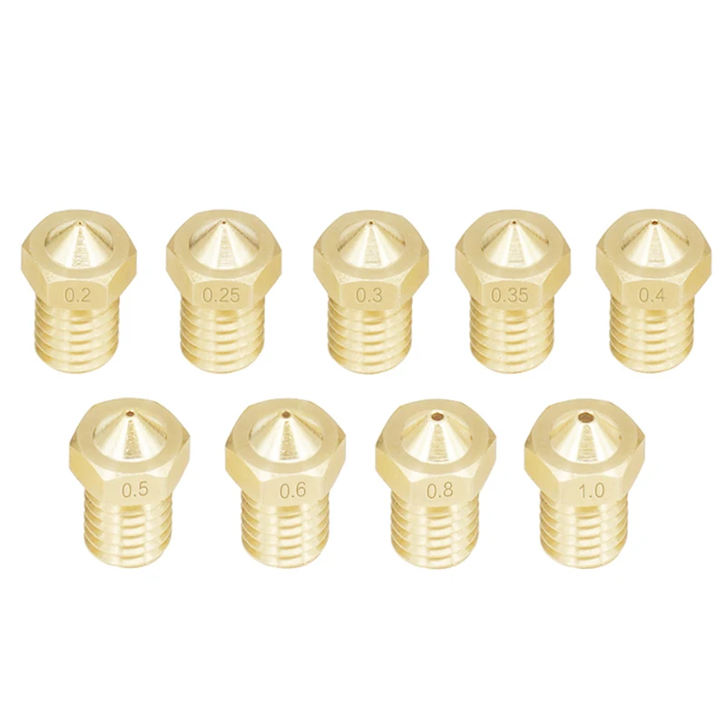 

Hot sale 1pcs V5 V6 Nozzle 0.2 0.3 0.4 0.5 0.6 0.8 1.0mm 3D Printer Part M6 Thread All Metal Nozzle For 1.75mm Filament