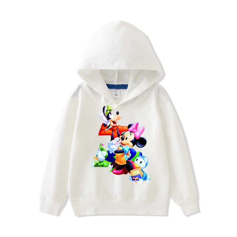 

Pure cotton 7 color thin hoodie Printed Disney Mickey Mouse Minnie 2-14 Age Kids Hooded pullover Toddler Baby Clothes sweatshirt
