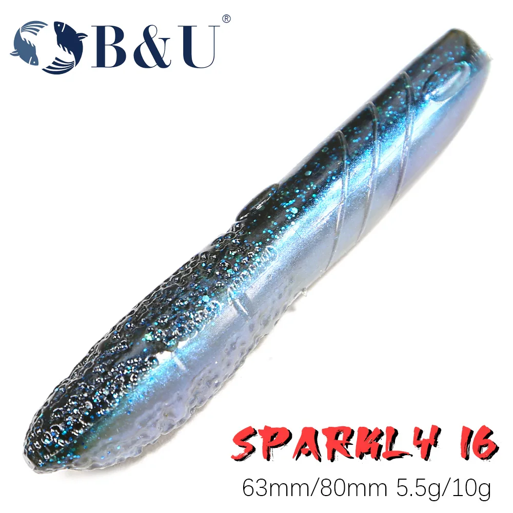 B &amp U 63 мм/80 мм тонущая мягкая приманка искусственные рыболовные приманки морские