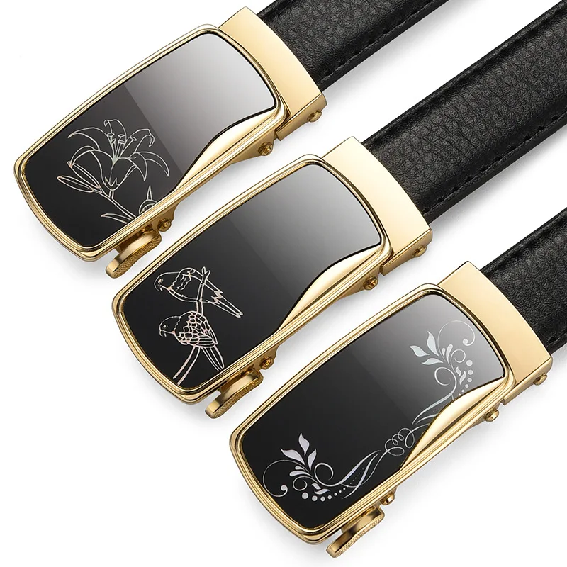 2022 New Ladies Business Leather Belt Casual Korean Version Versatile Automatic Buckle Love Buckle Belt Women's Trend Belt