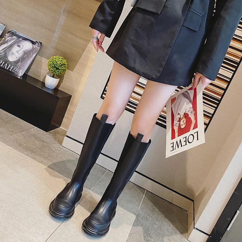 Women Chesil Boot High Boots Microfiber Round Solid Color Waterproof Non Slip Sleeve Platform  Winter