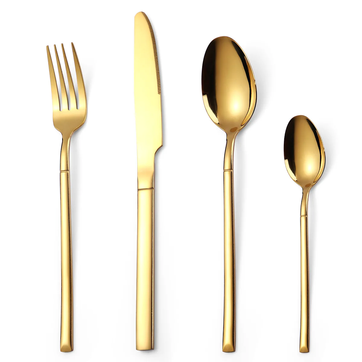 

Gold Silverware Set Stainless Steel Flatware Set Spoons Forks Knives Cutlery Utensils Set Service for 4 Mirror Polished