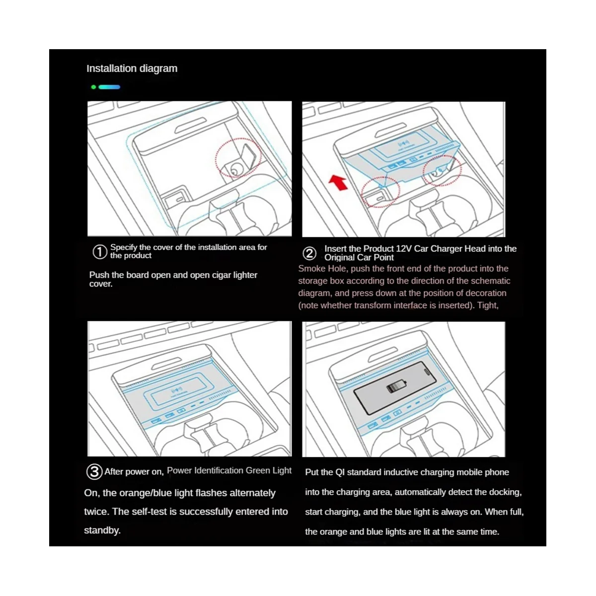 Автомобильное беспроводное зарядное устройство для Mercedes Benz AMG A35L W177 W246 A180 A200 B200 GLB