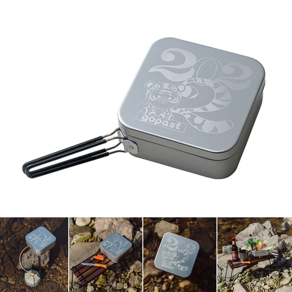 

Gopast 1600 мл наружный Ланч-бокс, алюминиевая фоточаша, складная спиртовая плита для барбекю, путешествий, пикника, рыбалки, пешего туризма