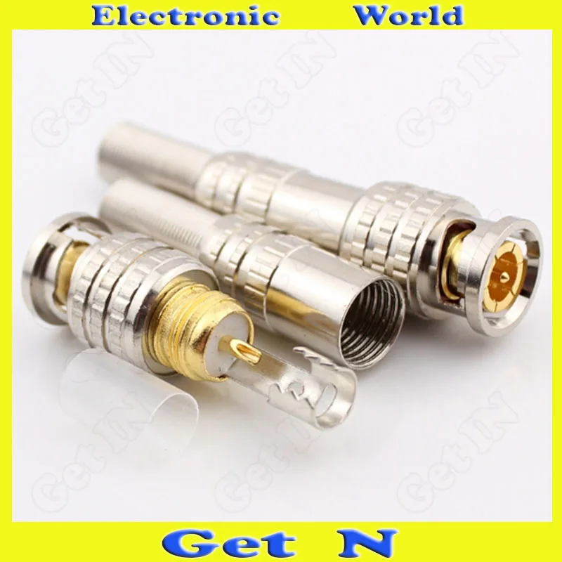 

200pcs American Type Weld-On Gilded BNC/Q9 Video Connector with Full-Copper Pins 75-5 for CCTV System BNC