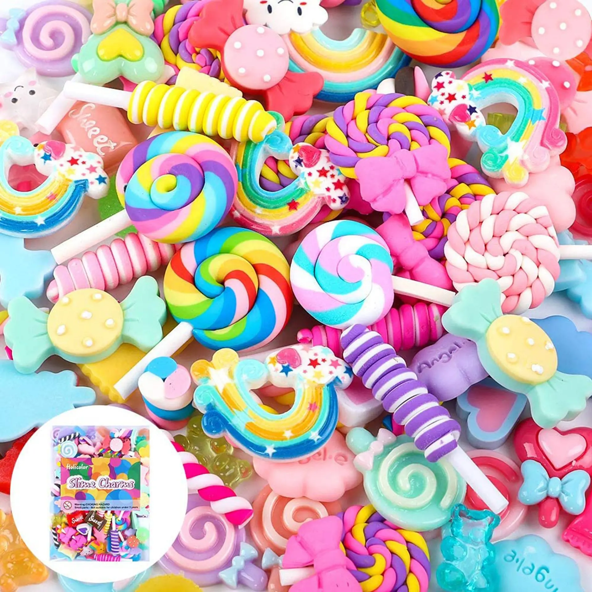 

30pcs Slime Charms Resin Fake Candy Charms Kawaii Cute Set Mixed Assorted Sweets Flatback Slime Beads Making Supplies DIY Craft