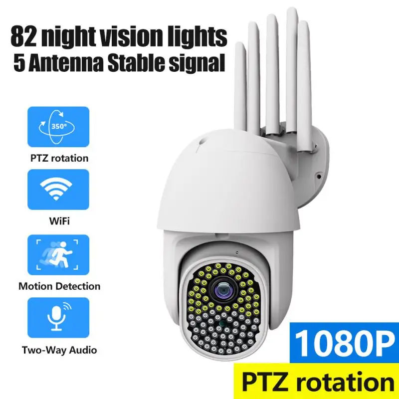 

IP-камера 1080P 82 LED, беспроводная, водонепроницаемая, для системы видеонаблюдения, с сигнализацией, для системы «умный дом», для домашних живот...