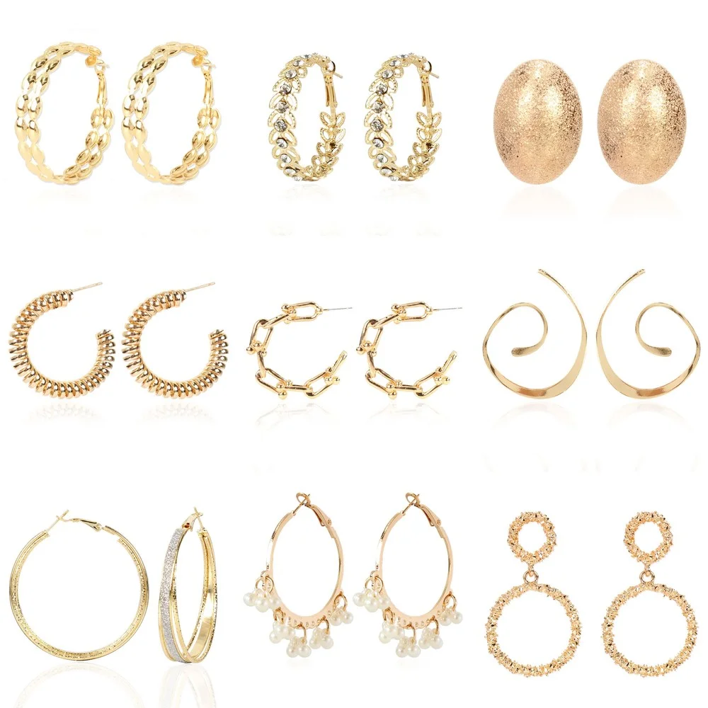 

vintage Gold Multiple Small Circle Pendant Earrings 2022 korean fashion Wedding Party Unusual Earrings For Woman jewelry