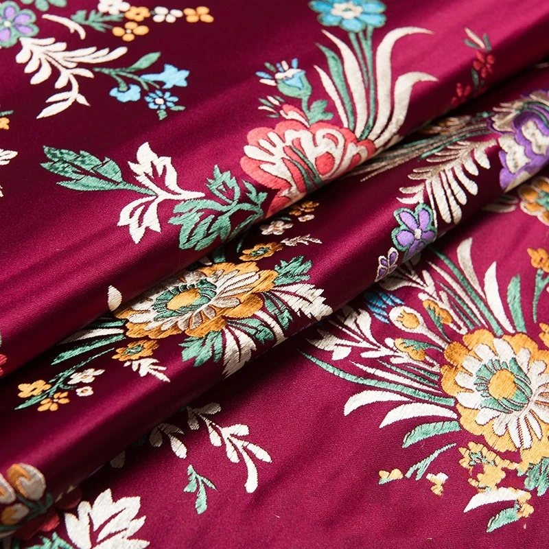 Фото Китайская парчовая ткань шириной 75 см, свадебная ткань для костюма Cheongsam Qipao Tang, наволочки, ручная работа, костюм для выступлений №4