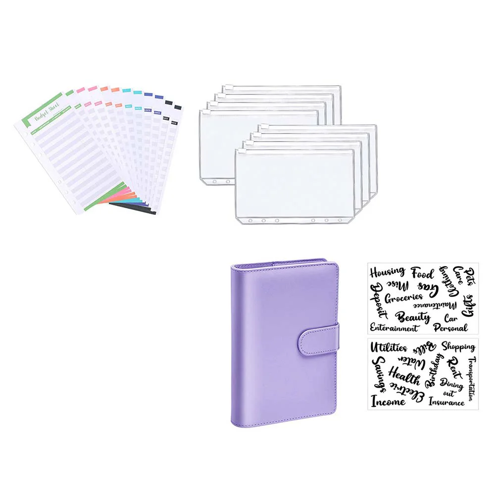 

Binder A6 Planner Notebook Paper Cash Envelopes Budget With Leather Refillable Budgeting Ring 6 Pu Small Mini Pockets Refills