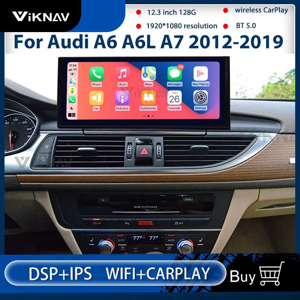 

12.3 inch Android car radio with screen For Audi A6 A6L A7 2012-2019 auto audio stereo GPS navigation player DVD multimedia 2din