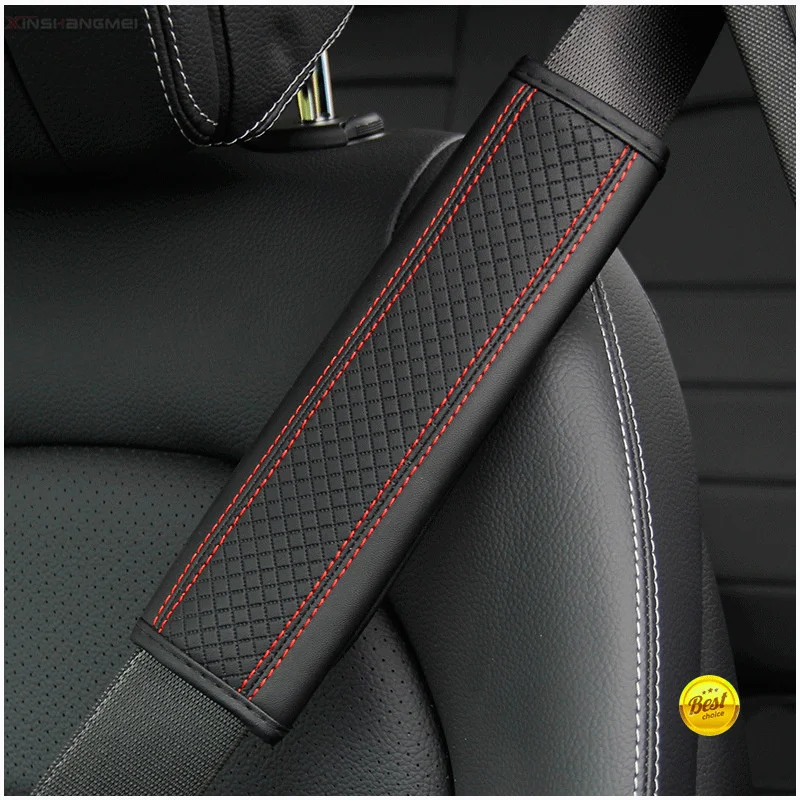 

High Quality Fiber Leather Embossed Car Seat Belt Shoulder Guard Creative Protective Cover Personality Seat Belt Wholesale