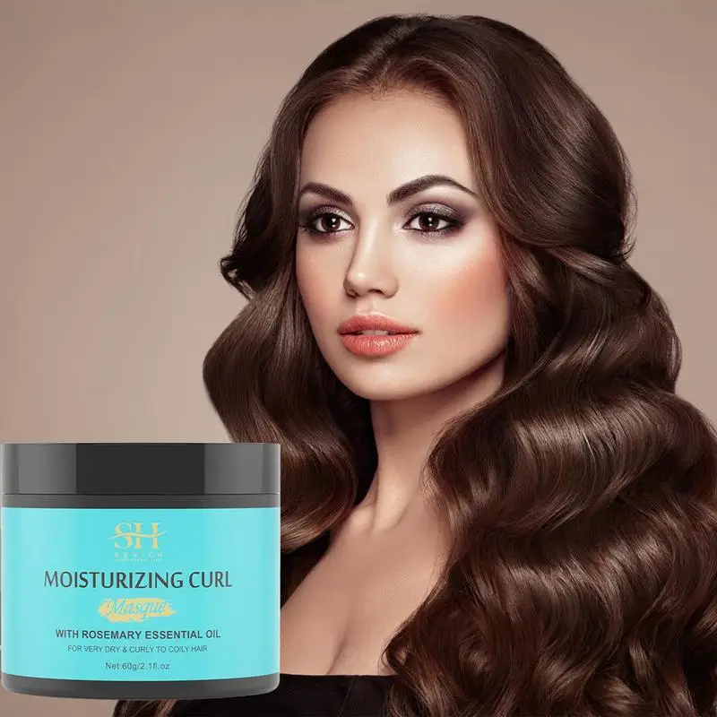 

Moisturizing Curl Hair Mask Deep Hair Conditioner 60g Rosemary Oil Damage Hair Repair Mask Plump Nourish Dry Hair Shine Care