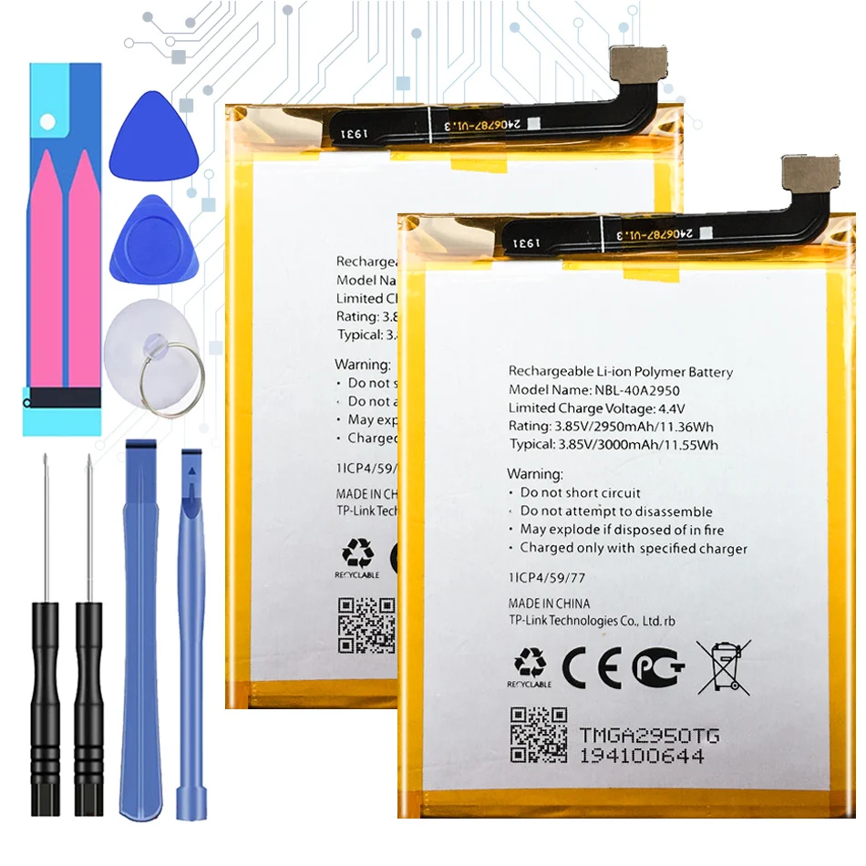 

NBL-40A2950 Battery For TP-link Neffos C9s TP7061C TP7061A/C9 MAX C9MAX TP7062A Mobile Phone NEW 3000mAh + Free Tools