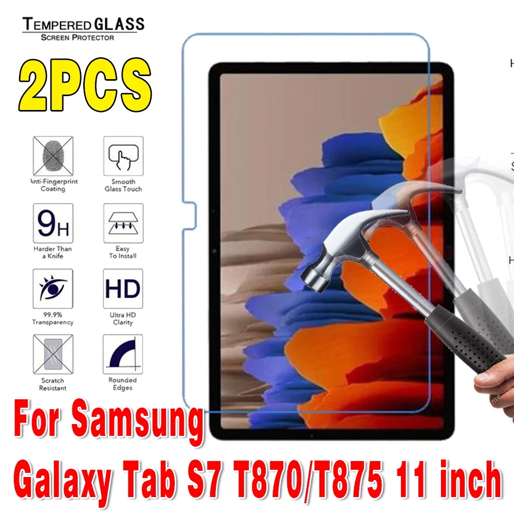 2pcs tempered glass for samsung galaxy tab s7 t870 t875 sm t870 sm t875 screen protector 9h 0 3mm tablet protective film free global shipping