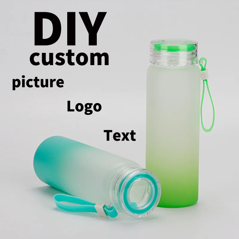 500 мл Высококачественная бутылка для воды Стеклянная матовая градиентная
