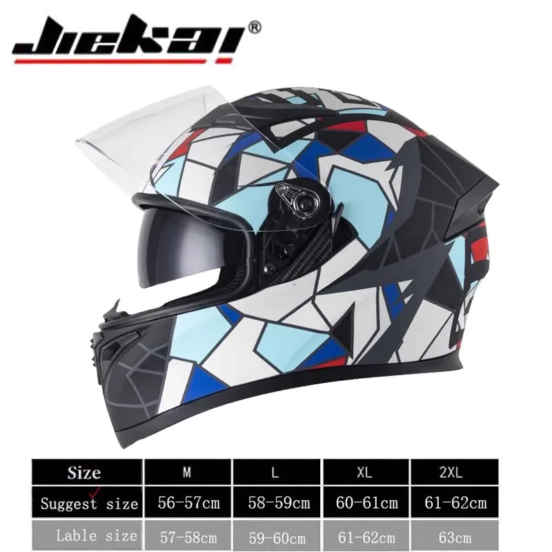 JIEKAI зимний мужской мотоциклетный шлем с двойными линзами аксессуары для