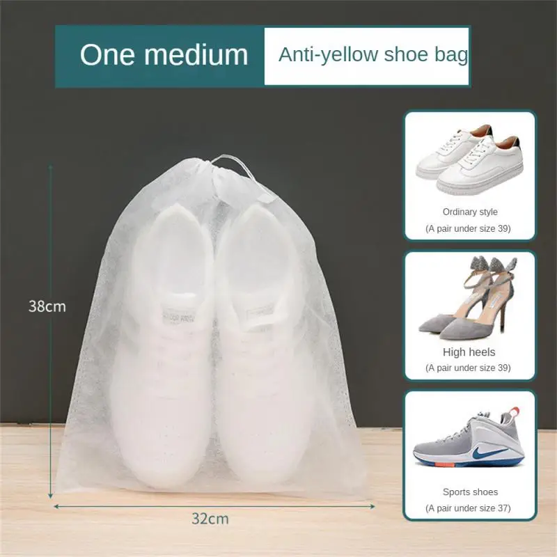 

10pcs Non-woven Shoes Anti-yellow Drying Bag Travel Drawstring Shoes Boots Storage Bag Student Bag Moisture-proof Dust-proof Bag