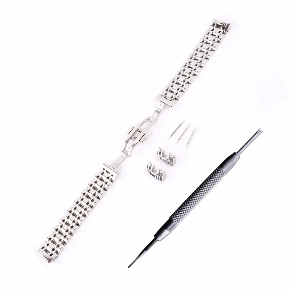 20mm Solid Stainless Steel Link Bracelet Wrist Watch Band Men Solid Curved ends Watches Bands Strap watch Replacement