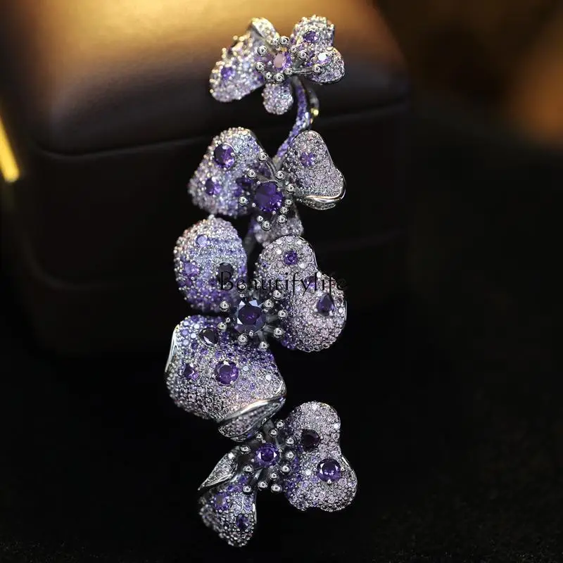 Микроциркон аметист Фаленопсис роскошное элегантное пальто костюм аксессуары