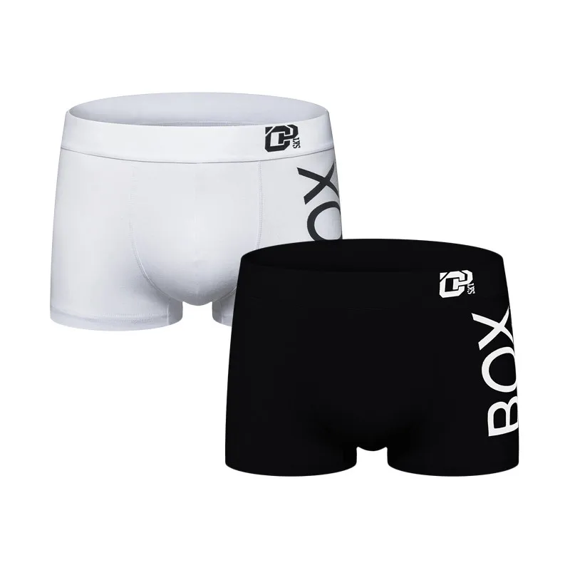 

Men's Sports Underwear U Convex Breathable Cotton Solid Color Sexy Black and White Boxer Trousers Soft Breathable Boxer