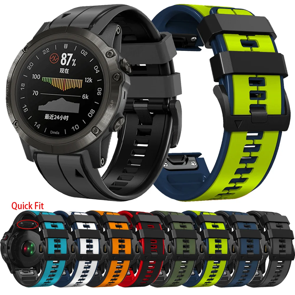 

Ремешок силиконовый для Garmin D2 Delta PX, быстрая установка, 26 мм 22 мм