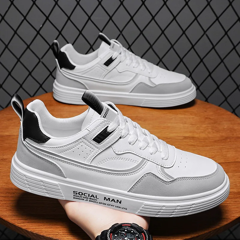 

Men's Sneakers New Casual Shoes Designer Shoes Men Breathable White Shoes Lace-up Flats Vulcanized Shoes Tenis Para Hombre
