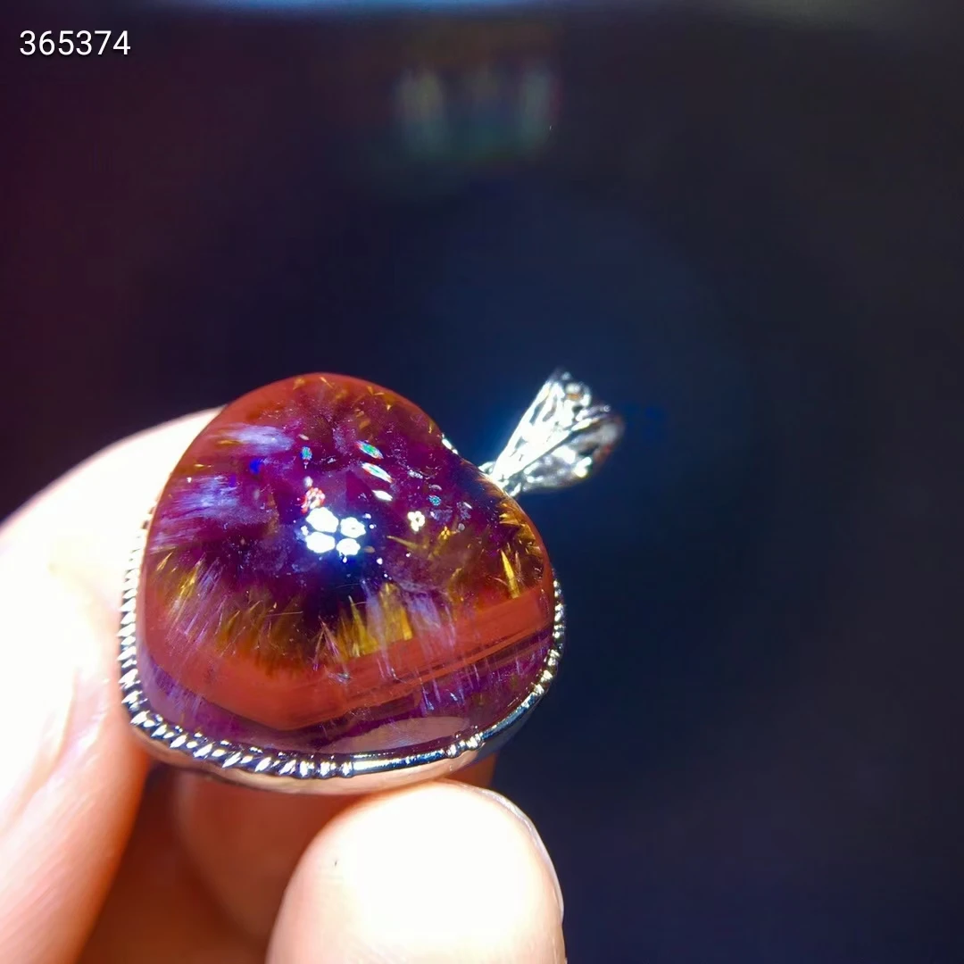 Ожерелье с подвеской из натурального какоксенита Красного ауралита 23