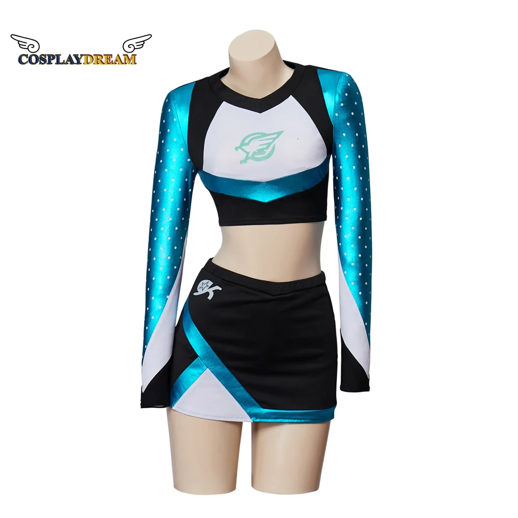 Euphoria Cheerleading Uniform Euphoria Maddy Set Crop Top with Mini Skirt Girls High School Long Sleeve Cheerleading Costume