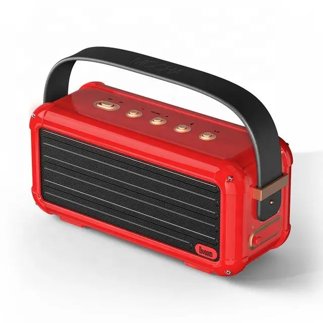 

Divoom Mocha BT Speaker 40W Portable Wireless Retro Design CNC 6 Drivers 25h Playtime Smart Home Decoration Black Red