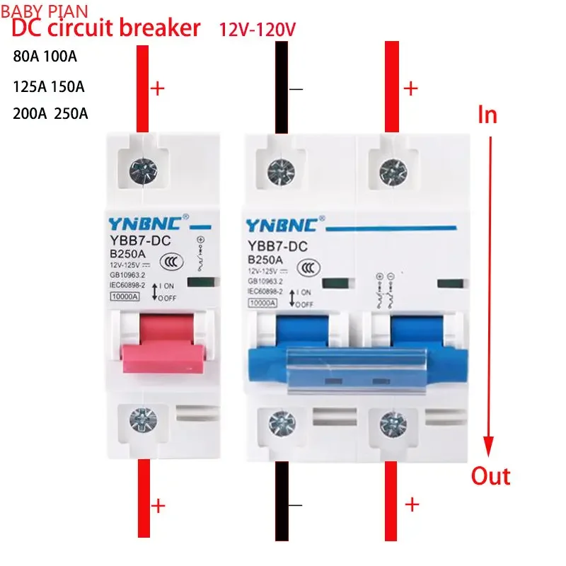 

Автоматический выключатель DC 80A-250A 12-125V 1P 2P