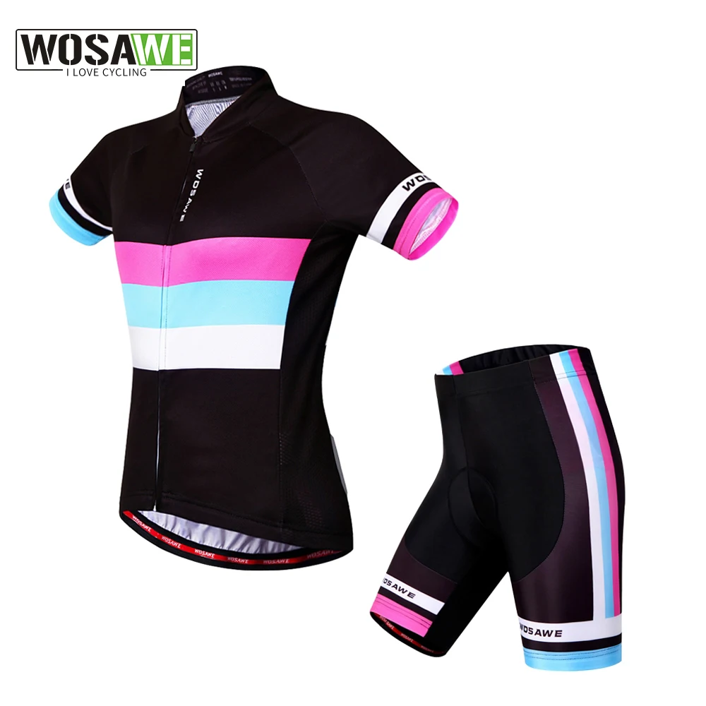 

WOSAWE Summer Women Cycling Jersey Set Cycling Clothing Roupa Riclismo Breathable Mountain Bike MTB Clothes Slim Quick-Dry