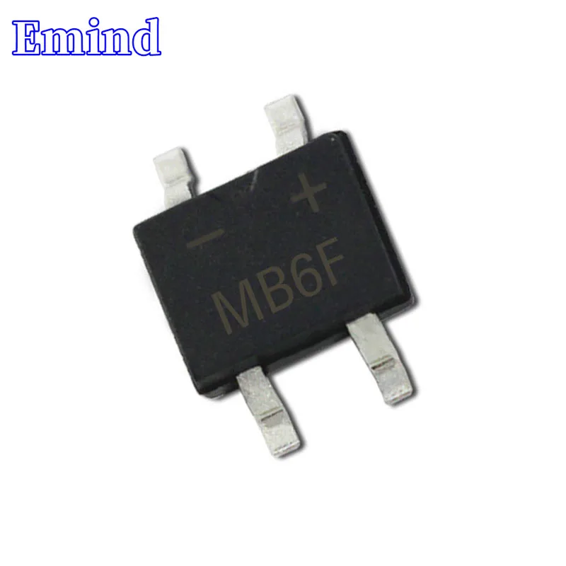 

100Pcs MB6F SMD Bridge Rectifier SOP-4 Rectifier Bridge Stack 0.8A/600V MBF Footprint