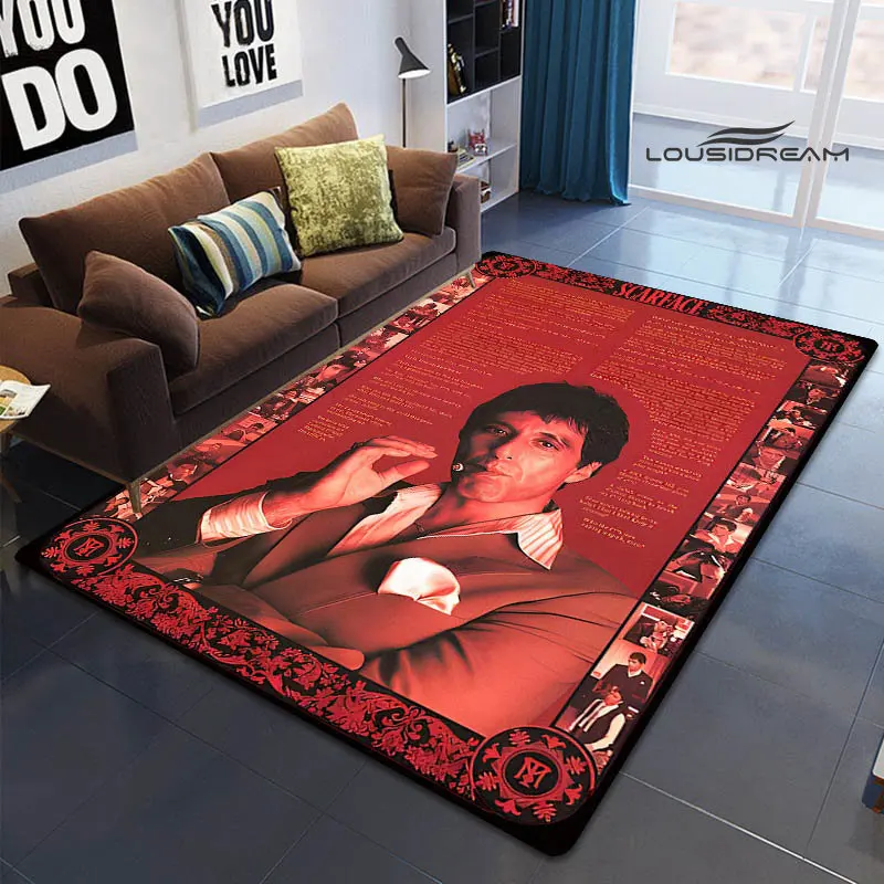 

Classic Movie Printing Carpet Game Room Comfortable Crystal Pile Bedroom Fine Carpet Non-slip Door Mat Photography