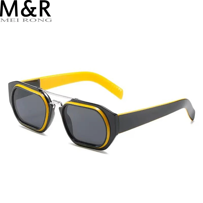 

Новинка 2022 прямоугольные мужские солнцезащитные очки классические ретро двойные мостики двухцветные квадратные очки Lunette De сосуды женские