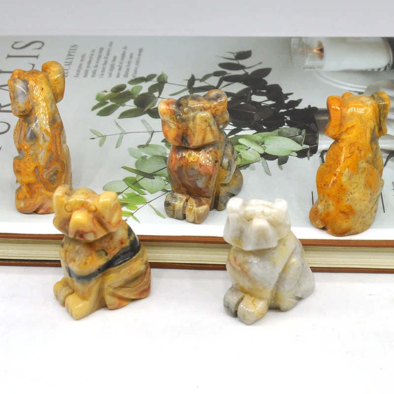 10 шт./компл. статуэтка с натуральными камнями в виде животного Исцеляющие