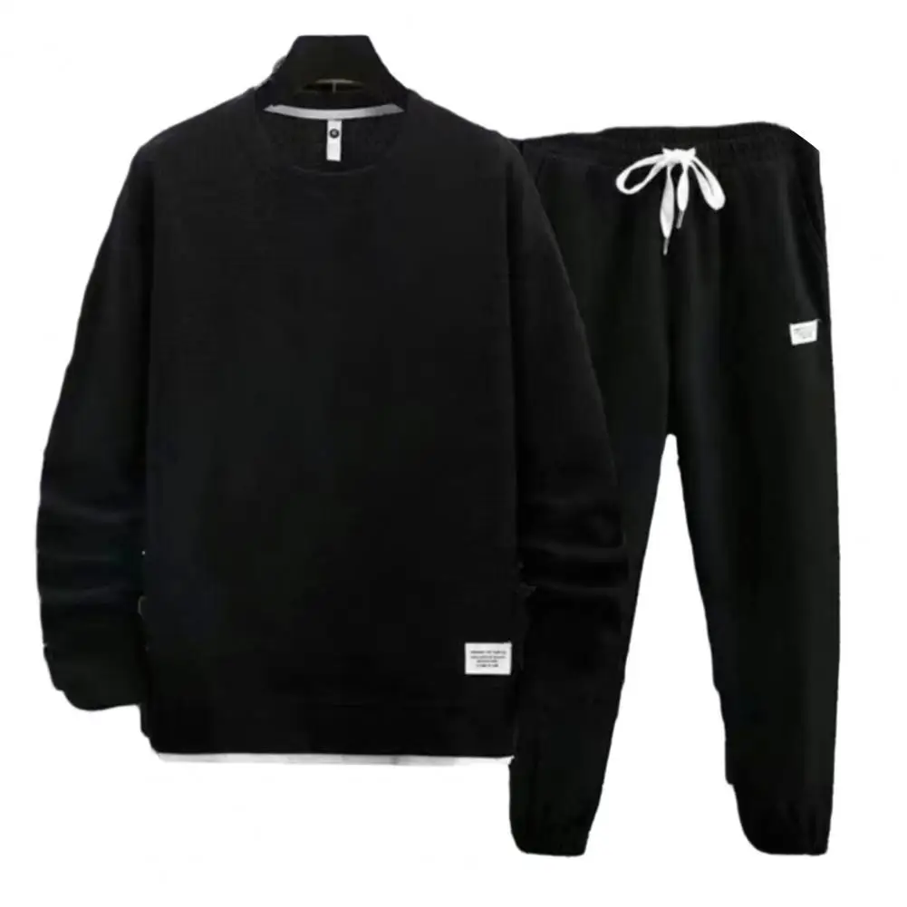 

Waffle Fabric Pant Suit Men's Casual Waffle Fabric Outfit Sets Comfortable Long Sleeve Sweatshirts Pants for Autumn for Women