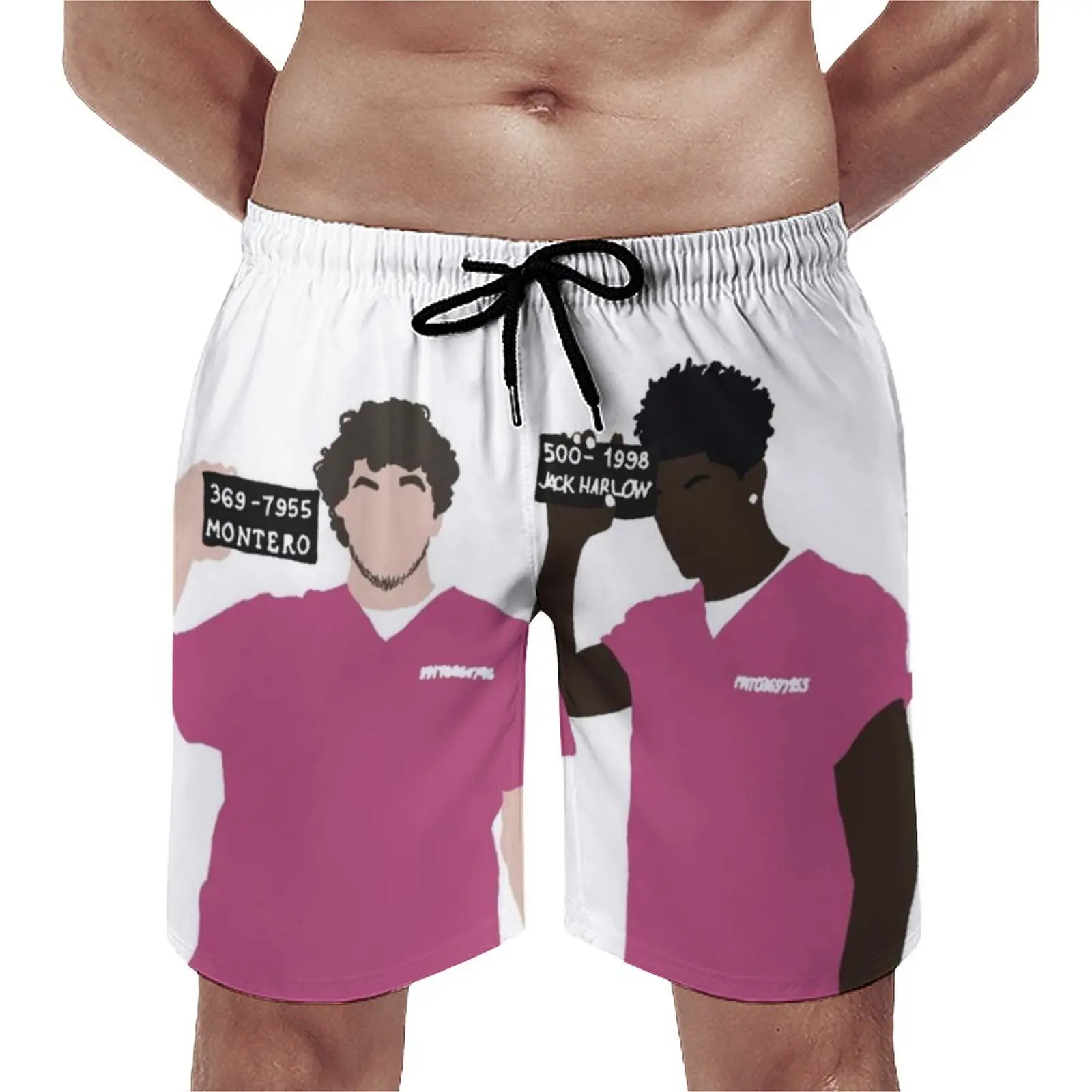 

Lil Nas X Jack Harlow Board Shorts Montero Album Cooperate Singers Record Man Cute Board Short Pants Hot Print Plus Size Trunks