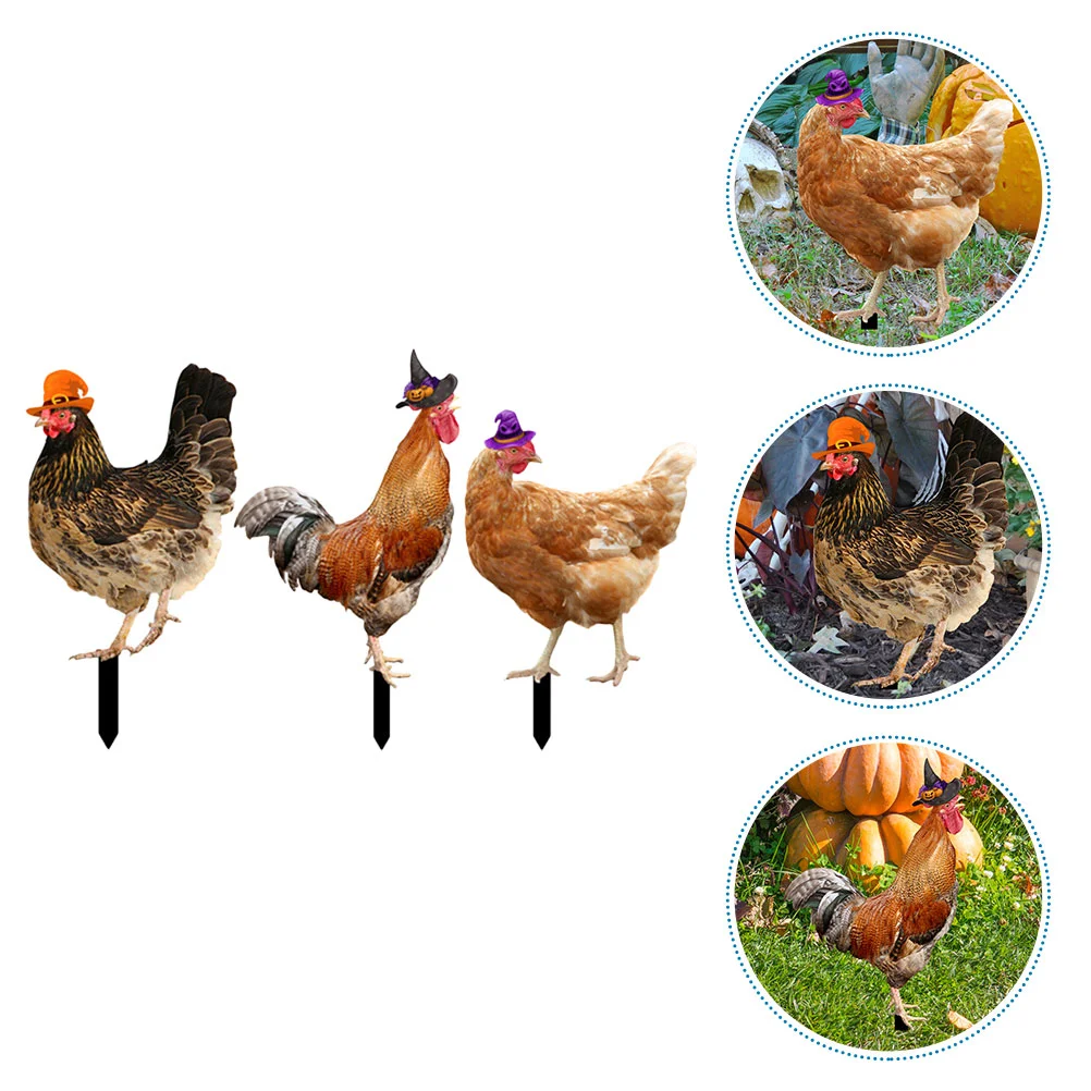 

Props Yard Decoration Acrylic Chicken Lawn Ornament Yards Garden Stake Outdoor Courtyard