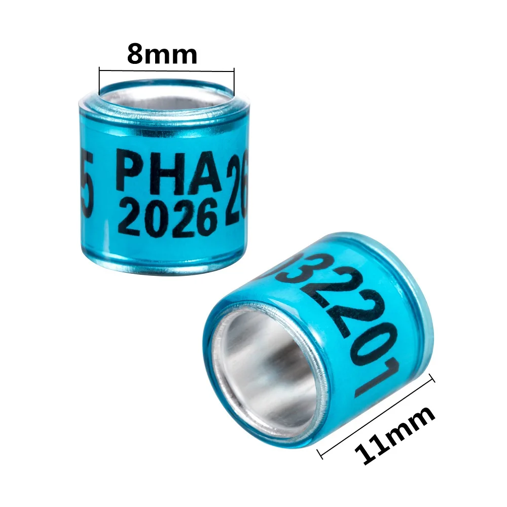 Фото PHA 2026 Кольцо для голубей, идентификационное, 8 мм, с номерами, алюминиево-пластиковое, для гоночных голубей, для тренировок на открытом воздухе, маркировочное, 50 шт. №3